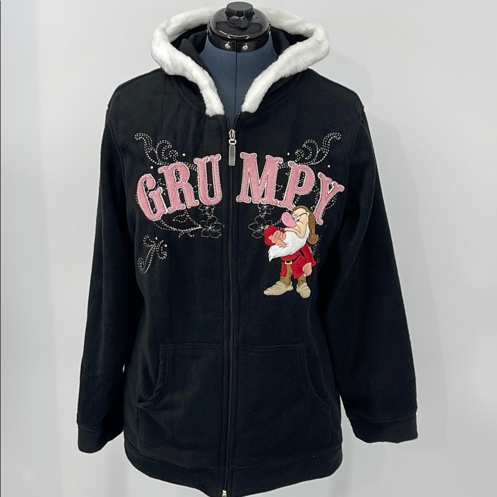 DISNEY WOMENS Black Grumpy Jacket with Hood SIZE XL